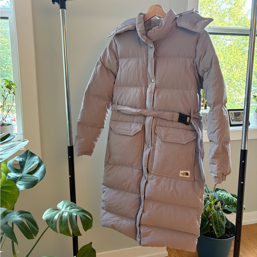 The North Face Women's Light Purple Long Puffer Jacket (willing to negotiate)